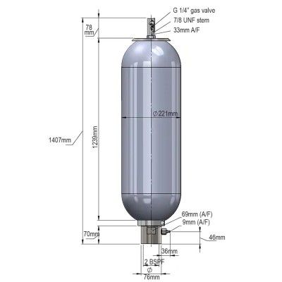 High Pressure Bladder Accumulator (UK) - (Europe) 3700A-00-341 High Pressure Bladder Accumulator (UK) - (Europe) 3700A-00-341