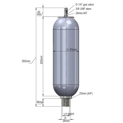 High Pressure Bladder Accumulator (UK) - (Europe) 0B00A-00-341 High Pressure Bladder Accumulator (UK) - (Europe) 0B00A-00-341
