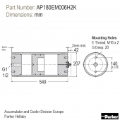 Piston accumulator for high performance applications - AP Series - (Europe) AP180EM006H2K