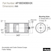 Piston accumulator for high performance applications - AP Series - (Europe) AP180EM080H2K