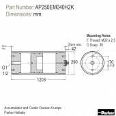 Piston accumulator for high performance applications - AP Series - (Europe) AP250EM040H2K