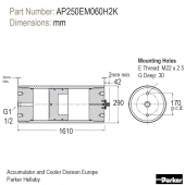 Piston accumulator for high performance applications - AP Series - (Europe) AP250EM060H2K