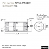 Piston accumulator for high performance applications - AP Series - (Europe) AP250EM100H2K