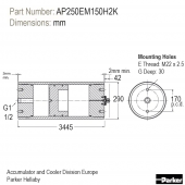 Piston accumulator for high performance applications - AP Series - (Europe) AP250EM150H2K