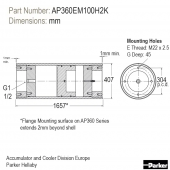 Piston accumulator for high performance applications - AP Series - (Europe) AP360EM100H2K